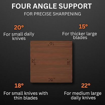 4 Angles High Carbon Stainless Steel Rolling Knife Sharpener with 400, 1000 & 3000 Replacement Discs - Blunt Knife Sharpening Kit with 12°, 15°, 20°, and 25° Sharpening for Kitchen & Chef's Knives - Image 6