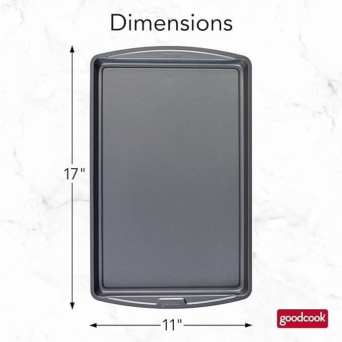 GoodCook Everyday Nonstick Steel Baking Sheet, 17 x 11-Inch, Gray - Image 6