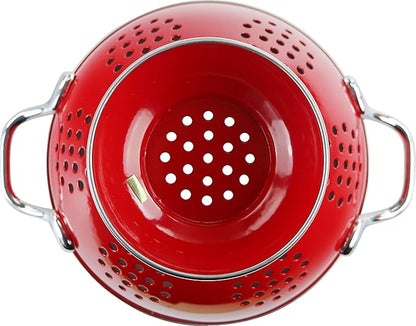 Calypso Basics by Reston Lloyd Powder Coated Enameled Colander, 1 Quart, Red