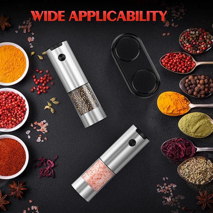 Electric Salt and Pepper Grinder- Automatic Battery Pepper Mill Shakers Kitchen Essentials for New Home Adjustable Coarseness Upgraded Larger Capacity with Led for Housewarming Gifts - Image 5