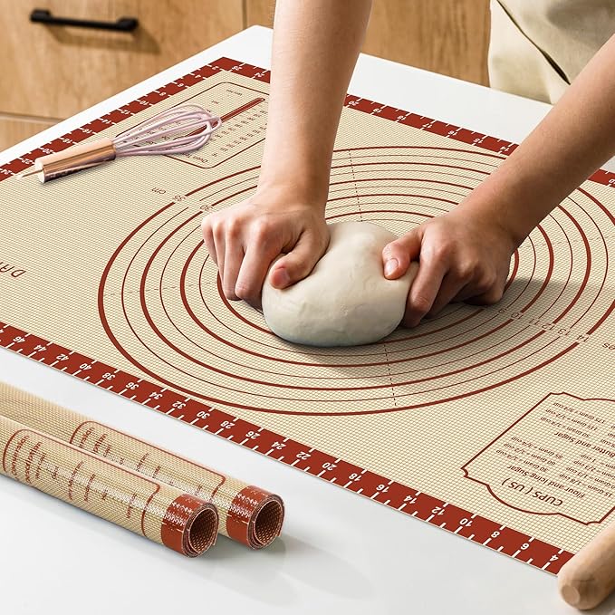 26x16 Inch Extra Thick Silicone Baking Mat with Measurements, Non-slip and Reusable - For Cookies, Bread, Pastry by DANIADEAN