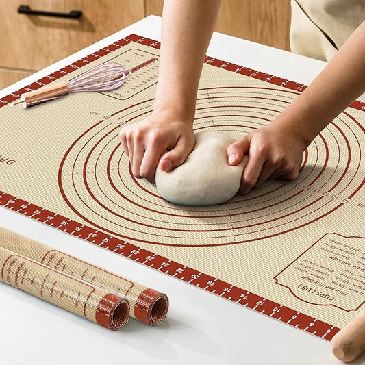 26x16 Inch Extra Thick Silicone Baking Mat with Measurements, Non-slip and Reusable - For Cookies, Bread, Pastry by DANIADEAN