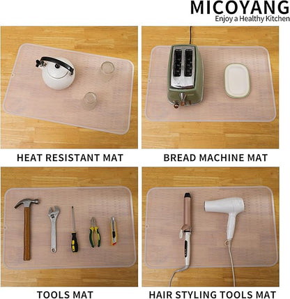 MicoYang Silicone Dish Drying Mat for Multiple Usage,Easy clean,Eco-friendly,Heat-resistant Silicone Mat for Kitchen Counter or Sink,Refrigerator or Drawer Liner Translucent 3XL 28 inches x 18 inches - Image 3