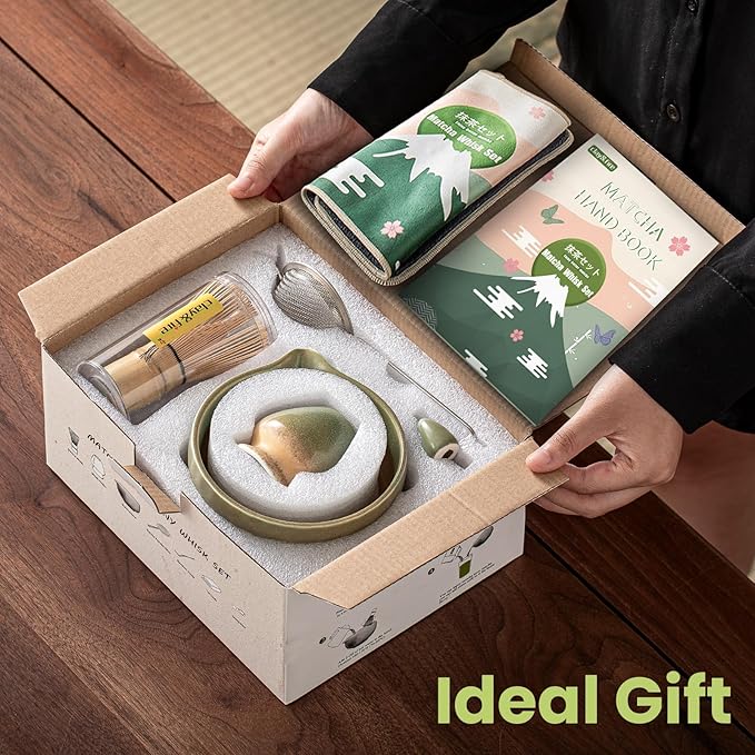 Clay&Fire Matcha Whisk Set，9 Pcs Ceramic Matcha Set, 15 OZ Matcha Bowl with Spout and Whisk for Friend, Ideal Gift for Matcha Lover（Starry） - Image 7