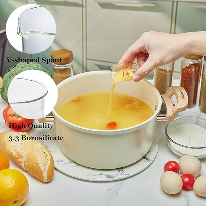High Borosilicate Glass Measuring Cup-V-Shaped Spout，Glass Measuring Beaker for Kitchen or Restaurant, Easy to Read, 30 ML (1 Oz)-Pack of 2 - Image 2