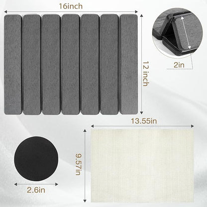 Stone Drying Mat, HQAUT Quick Dry Dish Drying Mat for Counter, Foldable Diatomaceous Earth Mat with Sanding Tool and Anti-Slip Pad, Fast Drying Stone Pad for Dishes and Glassware
