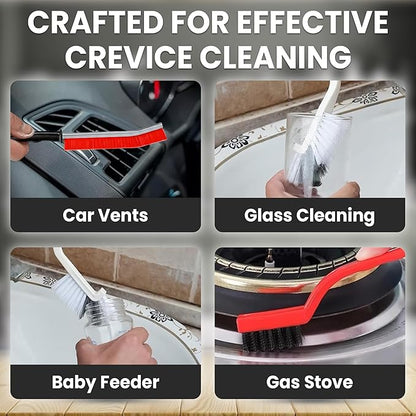 8 Pcs Crevice Cleaning Brush Set – Hard Bristle Cleaning Tools for Grout, Gaps & Narrow Spaces – Multi-Purpose Grout Brush, for Cleaning Bathroom, Shower, Window Tracks, Kitchen