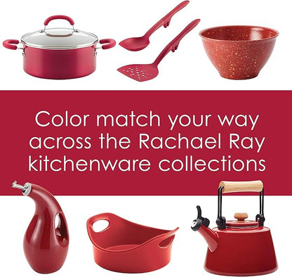 Rachael Ray Solid Glaze Ceramics EVOO Olive Oil Bottle Dispenser with Spout Set, 2 Piece, Red (Pack of 4) - Image 6