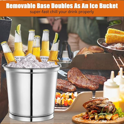 2 Gallons Beverage Dispenser With Stand, Drink Dispensers for Parties, Stainless Steel Juice Dispensers with Ice Tube and Spigot, Punch Dispenser For Parties - Image 5