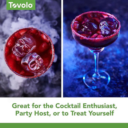 Tovolo Skull Ice Cube Mold Pack of 2 Craft Ice Molds for Whiskey Bourbon Cocktails, Easy Fill No Leak Silicone Skeleton Skull Shaped Ice Cube Gifts for Men, Dishwasher Safe BPA Free Large Skull Mold - Image 4