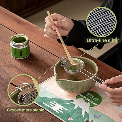 Clay&Fire Matcha Whisk Set，9 Pcs Ceramic Matcha Set, 15 OZ Matcha Bowl with Spout and Whisk for Friend, Ideal Gift for Matcha Lover（Starry） - Image 3