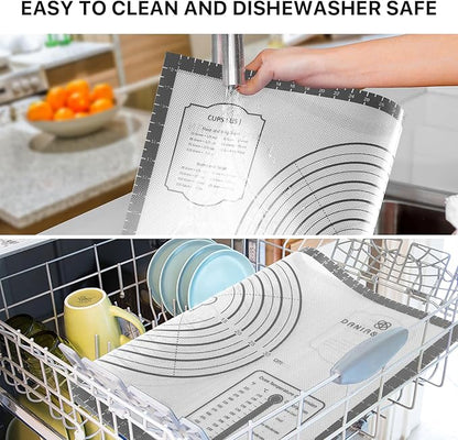 Silicone Mat, 26 x 16inch Extra Large Non-stick Pastry Baking Mat with Measurement, Resuable Thick Cookie Sheet Counter Mat, Dough Rolling Mat, Oven Liner, Fondant/Pie Crust Mat - Image 6