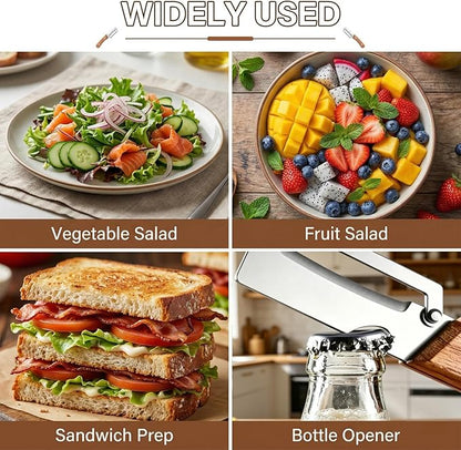 MultiFunctional Vegetable Peeler for Kitchen, Vegetable Peeler with Wooden Handle and Bottle Opener, 2-in-1 Stainless Steel Kitchen Peelers for Fruit Veggie Apple Potato Pumpkin Papaya(1PCS) - Image 7