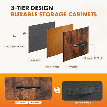 Sweetcrispy Dresser for Bedroom with 8 Storage Drawers, Large Fabric Storage Tower Organizer, Chest of Drawers with Metal Frame Wooden Top for Closet, Living Room, Entryway, Tank