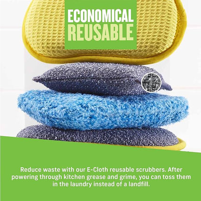 E-Cloth Non-Scratch Scrubbing Pads - Scrubbing Dish Sponges Kitchen Cleaning Kit - Reusable Scrubber Sponges for Dishes and Cleaning - Non-Scratch Scrubbers for Cleaning - 2-Pack - Image 5