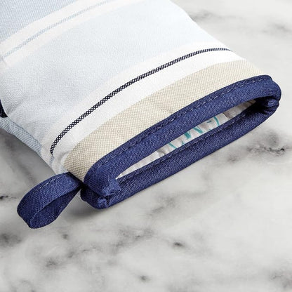 Martha Stewart Thin Stripe Mini Oven Mitt 2-Pack Set, Blue, 5.5"X8" - Image 4