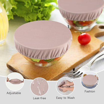 wegreeco Elastic Reusable Bowl Covers for Bread Proofing, Fabric Cloth Sourdough Bowl Covers for Proofing - Set of 3, Rose Gold
