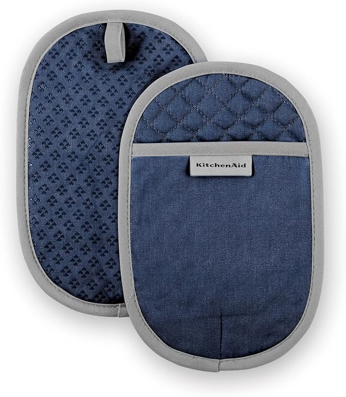 KitchenAid Asteroid Pot Holder 2-Pack Set, Blue Willow, 6.5"x10" by KitchenAid