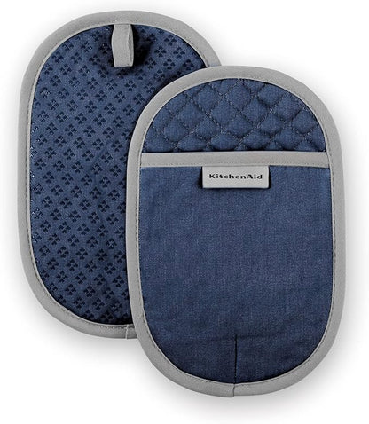 KitchenAid Asteroid Pot Holder 2-Pack Set, Blue Willow, 6.5"x10" by KitchenAid