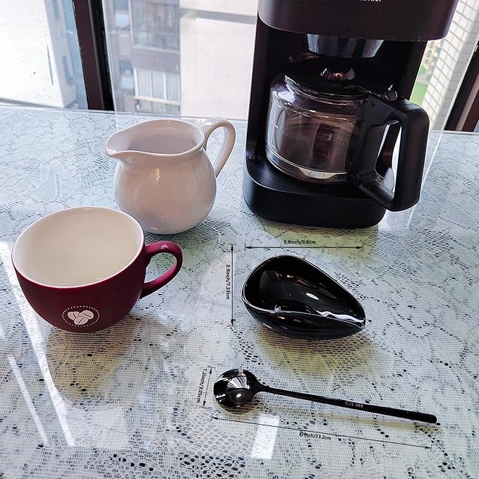 Ture Small Mini Ceramic Spoon Rest: Coffee Teaspoon & Bar Spoon Holder Kit, Black & Black (sic) - Coffee Bar Accessories - Image 5