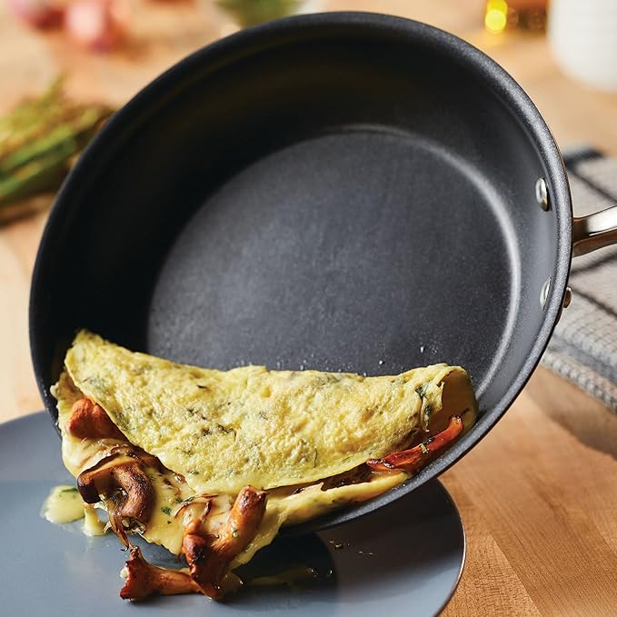 Anolon Advanced Hard Anodized Nonstick Deep Frying Pan/Skillet with Lid, 12 Inch, Aluminum, Bronze - Image 6