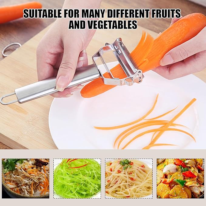 Multifunction Stainless Steel Julienne Peeler Vegetable Peeler Double Planing Grater Kitchen Accessories Cooking Tools - Image 7