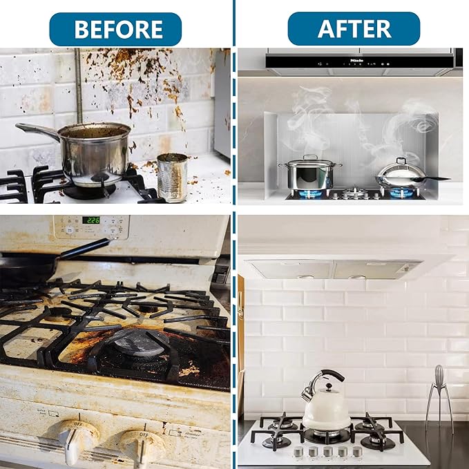 2 PCS Stove Grease Splatter Screens Guard | Range Backsplash Splatter Guard for Wall | 2 Sided Foldable Splash Shield Metal Panel Protector for Cooking, Stainless Steel, 15.7 X 15.7 X 15.7 Inches - Image 4