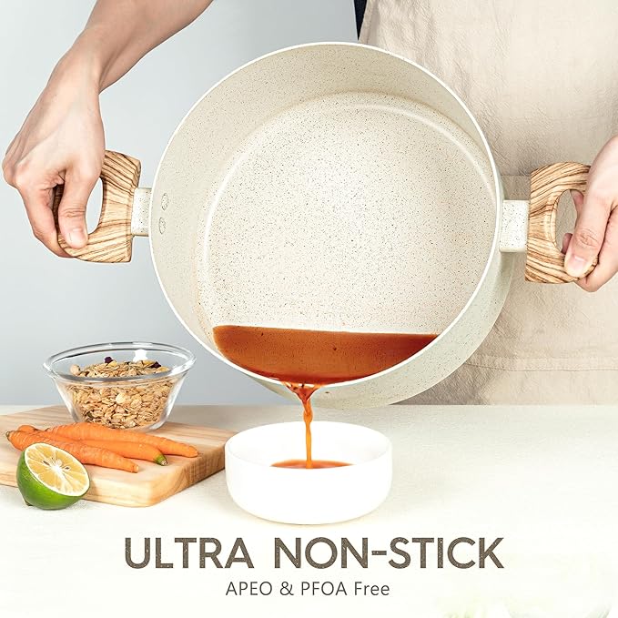 MICHELANGELO 6 Quart Stock Pot with Lid - Non Stick Cooking Pot for All Stovetops, Easy to Clean Soup Pot with Cool-Touch Handles, PFOA & PFOS Free - Image 3