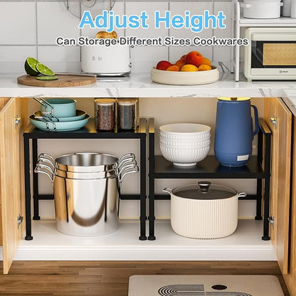 17.3 Inches Metal Storage Shelves,150LBS Heavy Duty Shelving Units and Storage For Small Appliance,Adjustable Utility Storage and Organization Shelf Rack For Kitchen Cabinet Closet Under Sink Pantry - Image 4