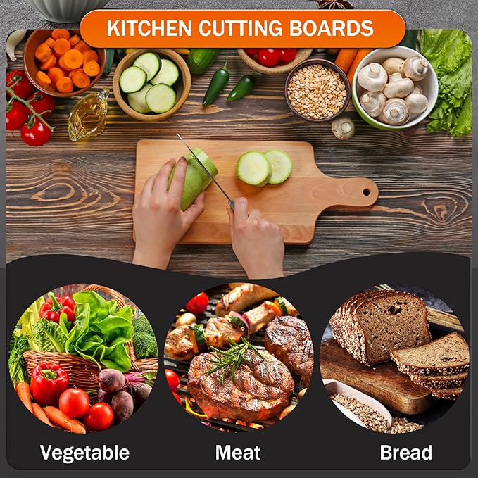 AWIZOM 6 Pcs Thicken Bamboo Cutting Board Bulk 11x5 Inch Personalized Wood Chopping Board Customized Laser Engraving Charcuterie Boards for Wedding Mother's Day Housewarming Present,0.39" Thick - Image 6