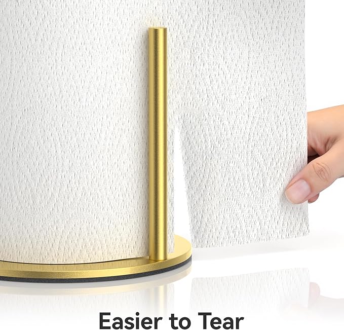 Paper Towel Holder Countertop, Stainless Steel, Gold, for Kitchen, Pantry, RV - Image 2