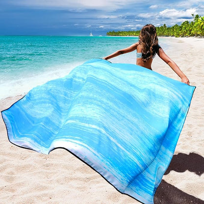 WIWIGO Beach Blanket Waterproof Sandproof Beach Mat 79" X 83"/10'x9'for 2-8 Adults Quick Drying Outdoor Picnic Mat Beach Accessories for Travel, Camping, Hiking - Image 3