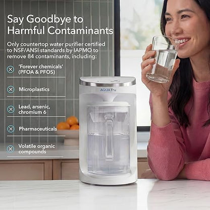 AquaTru Carafe Countertop Water Purifier | Compact 4-Stage Reverse Osmosis System with Glass Carafe Removes 84 Contaminants Including Forever Chemicals, Lead & Fluoride | No Plumbing - Image 3
