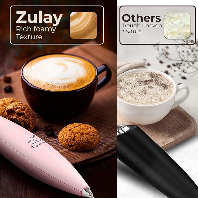 Zulay Kitchen Patented Tornado Triple Whisk Milk Frother with 4 Duracell Batteries – Handheld Foam Maker for Coffee, Lattes, Matcha & Hot Chocolate – Rich, Creamy Froth in Seconds - Candy - Image 6