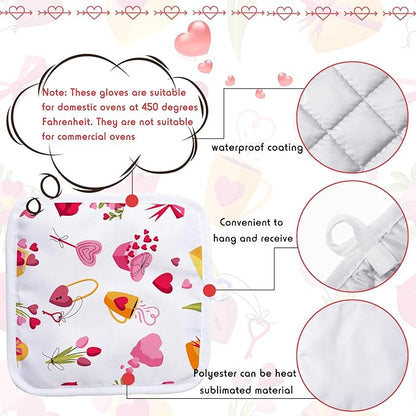 Patelai 20 Pieces Blank Sublimation Oven Mitts Set Include Blank Sublimation Heat Resistance Oven Gloves and Pot Holders for DIY Kitchen Dining Room Accessories