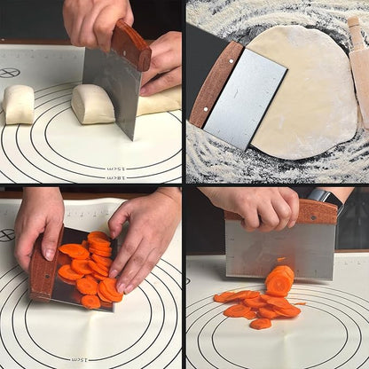 Vovoly Multipurpose Bench Scraper Kitchen Utensil for Flat Top Griddle, Dough Cutter for Bread and Pizza Dough - Stainless Steel Metal Griddle Scraper Chopper - Image 9