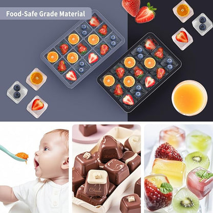Silicone Ice Cube Tray 3 Pack, HANCELANT Ice Cube Mold, Ice Trays for Freezer with Lid for Whiskey, Baby Food, BPA Free, Easy Release - Image 7