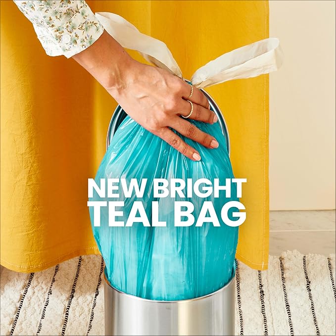Glad Small Trash Bags 4 Gallon, Febreze Bahama Bliss Garbage Bags, Odor Resistant with Drawstring, 80 Count