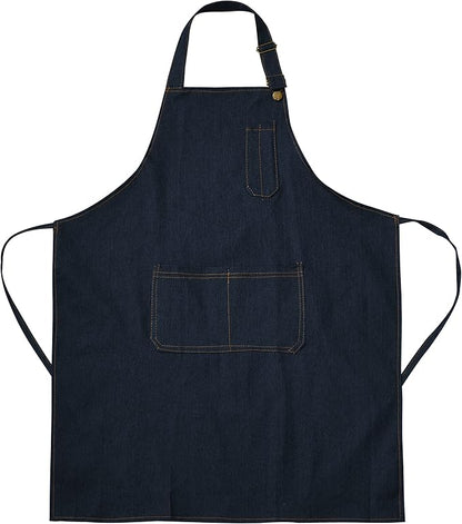 Tosewever Canvas Cross Back Chef Cotton Aprons for Men Women with Large Pockets by Tosewever