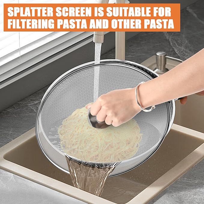 3-Pack Splatter Screens for Frying Pan - 10", 11.5", 13" Stainless Steel Grease Splatter Guard with Foldable Knob, Ultra-Fine Mesh, Rust-Free - No Oil Mess, No Burns, Ultra Fine Mesh - Image 7