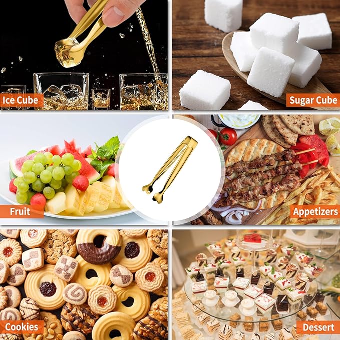 Serving Tongs, Anytrp 12-Packs Stainless Steel Sugar Tongs, 5.3inch Small Tong Kitchen Appetizers Tong for Serving Food, Buffets, Coffee Bar, Tea Party, Desserts Party and Ice Bucket - Image 5