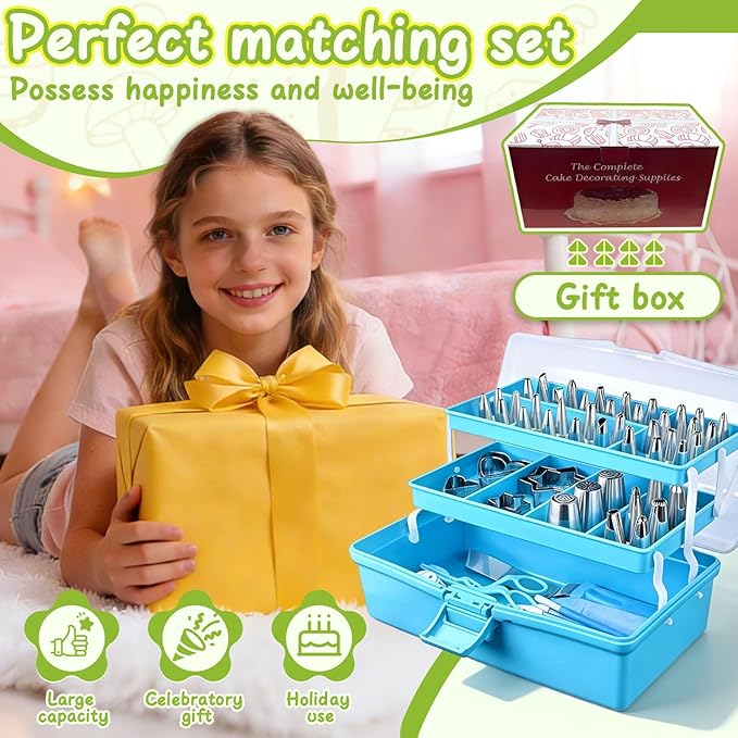 Suuker Cake Decorating Tools Supplies Kit, 236 Pieces Baking Accessories with Storage Case, Frosting Piping Kit, Piping Bags and Tips Set with 36 Numbered Piping Tips, Pastry Bags for Cake - Image 4