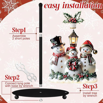 Thyle Winter Snowman Paper Towel Holder with Round Base Winter Bathroom Decor Rustic Snowman Family Dispenser Kitchen Paper Holder Stand for Christmas Xmas Countertop Toilet Home Accessories