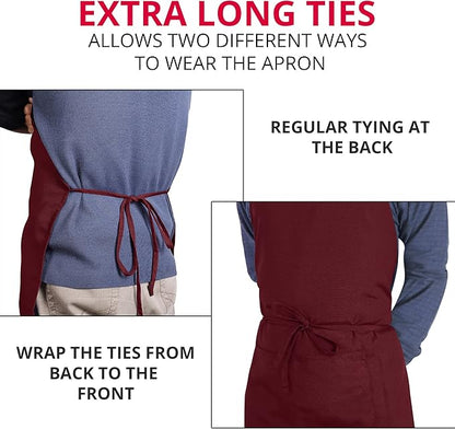 Utopia Kitchen 2 Pack Bib Apron, Adjustable with 2 Pockets, Water and Oil Resistant, Cooking Kitchen Chef Apron for Women Men - Image 6
