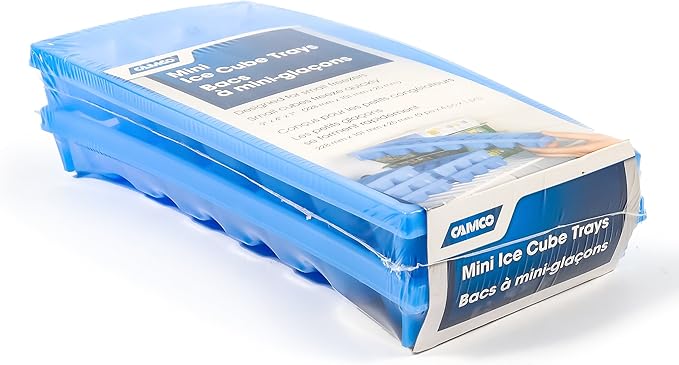 Camco Stackable Miniature Ice Cube Tray for Compact Spaces, 2-Pack (44100), Blue - Image 4