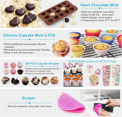 Cake Decorating Kits 567 PCS Baking Set with Springform Pans Set, Rotating Turntable, Decorating Tools, Cake Baking Supplies for Beginners and Cake Lovers (567 PCS Cake Decorating Kits) - Image 6