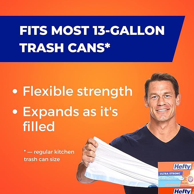 Hefty Ultra Strong 13 Gallon Trash Bags, Tall Kitchen Trash Bags 13 Gallon Size, Drawstring Closure, Continuous Odor Control, White, Citrus Twist Scent, 80 Bags - Image 6