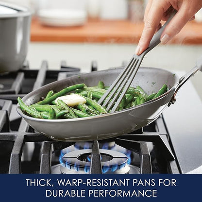 Rachael Ray Cook + Create Nonstick Cookware/Pots and Pan Set, 10 Piece, Gray