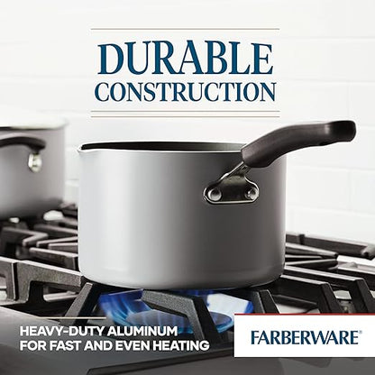 Farberware Cookstart DiamondMax Nonstick Straining Saucepan, Dishwasher Safe, 3 Quart, Silver - Image 4