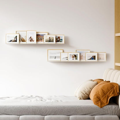 upsimples 2 Pack 35.5x5.5 Inches Acrylic Shelves for Wall Storage, Floating Bookshelves for Kids, Display Shelf Organizer for Bathroom, Bedroom, Living Room, Kitchen, Clear - Image 2